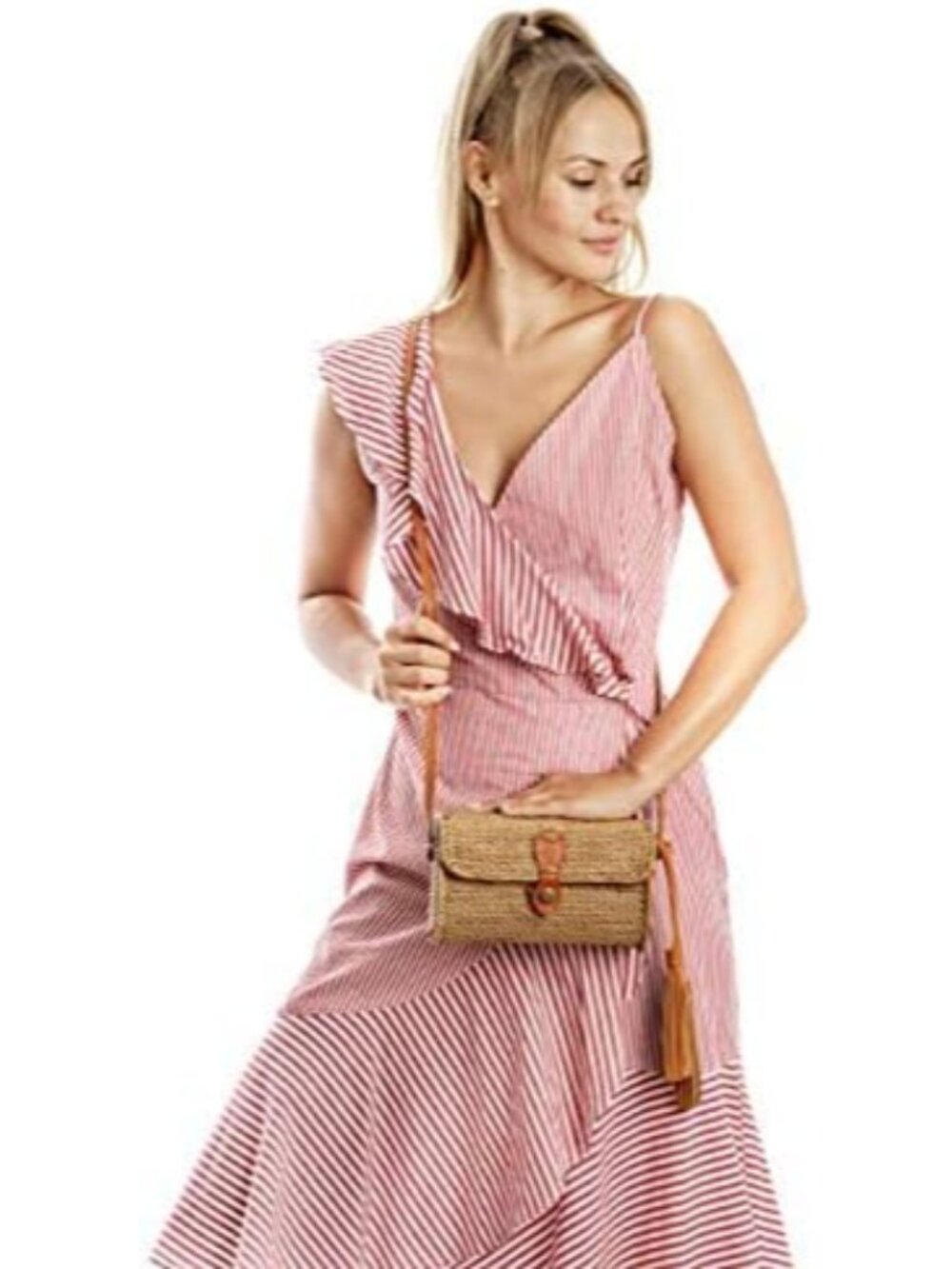 Rattan Bags for Women - Handmade Wicker Woven Purse Handbag Circle Boho Bag Bali - Picture 5 of 6